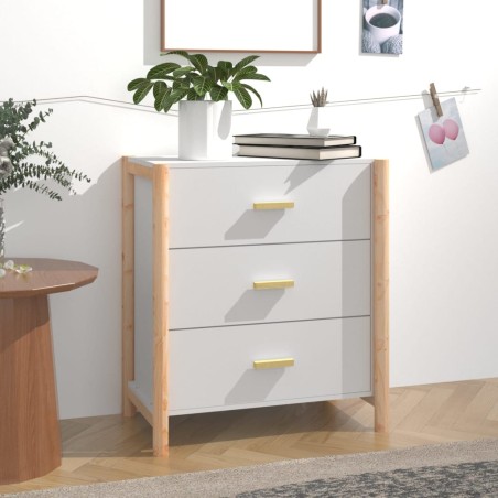 vidaXL Aparador de madera contrachapada blanco 62x38x70 cm
