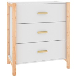 vidaXL Aparador de madera contrachapada blanco 62x38x70 cm