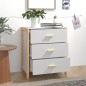 vidaXL Aparador de madera contrachapada blanco 62x38x70 cm