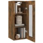 vidaXL Armario de pared colgante roble ahumado 34,5x34x90 cm