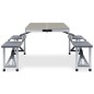 vidaXL Mesa de camping plegable con 4 asientos acero aluminio vidaXL Mesa de camping plegable con 4 asientos acero aluminio