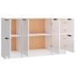 vidaXL Aparadores 3 uds madera contrachapada blanco brillo vidaXL Aparadores 3 uds madera contrachapada blanco brillo