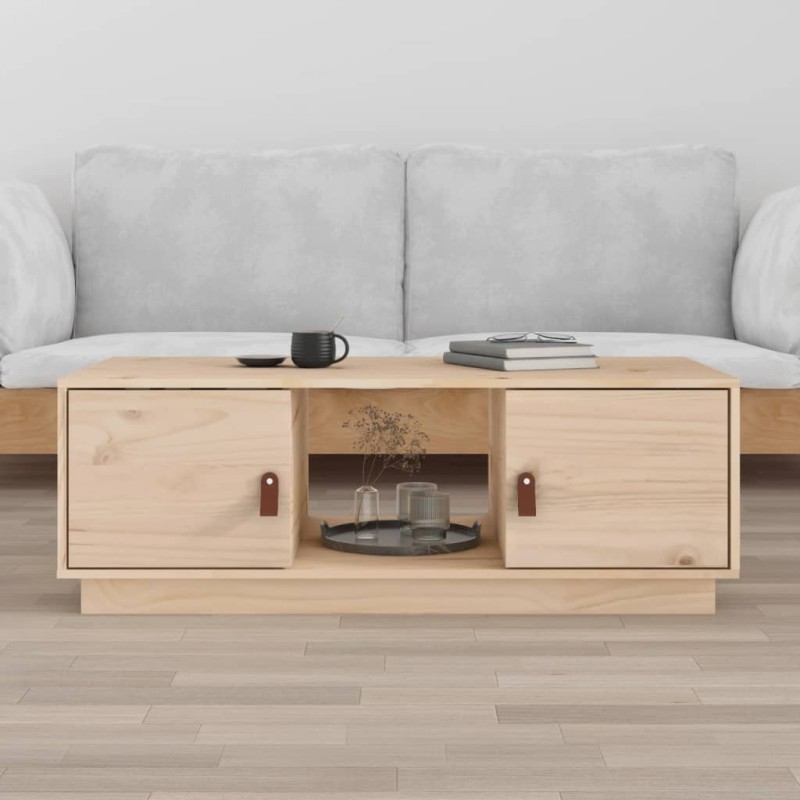 vidaXL Mesa de centro de madera maciza de pino 100x50x35 cm vidaXL Mesa de centro de madera maciza de pino 100x50x35 cm