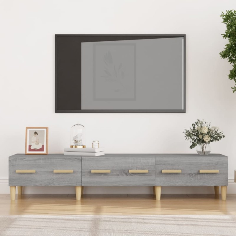 vidaXL Mueble para TV madera contrachapada gris Sonoma 150x34,5x30 cm vidaXL Mueble para TV madera contrachapada gris Sonoma 150x34,5x30 cm