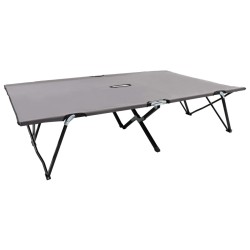 vidaXL Tumbona plegable para 2 personas acero gris