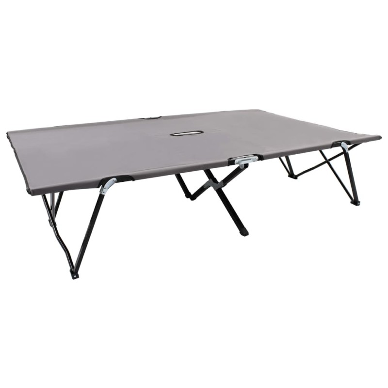 vidaXL Tumbona plegable para 2 personas acero gris vidaXL Tumbona plegable para 2 personas acero gris