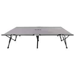 vidaXL Tumbona plegable para 2 personas acero gris