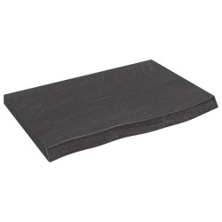 vidaXL Estante pared madera roble tratada marrón oscuro 60x40x(2-4) cm