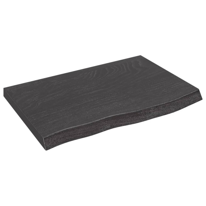 vidaXL Estante pared madera roble tratada marrón oscuro 60x40x(2-4) cm