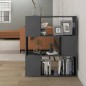 vidaXL Librería separador madera contrachapada gris brillo 80x24x94 cm vidaXL Librería separador madera contrachapada gris brillo 80x24x94 cm