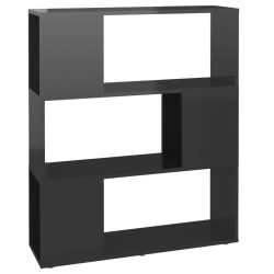 vidaXL Librería separador madera contrachapada gris brillo 80x24x94 cm