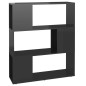 vidaXL Librería separador madera contrachapada gris brillo 80x24x94 cm vidaXL Librería separador madera contrachapada gris brillo 80x24x94 cm
