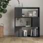 vidaXL Librería separador madera contrachapada gris brillo 80x24x94 cm vidaXL Librería separador madera contrachapada gris brillo 80x24x94 cm