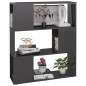 vidaXL Librería separador madera contrachapada gris brillo 80x24x94 cm vidaXL Librería separador madera contrachapada gris brillo 80x24x94 cm