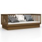 vidaXL Sofá cama de madera maciza de pino marrón miel 80x200 cm