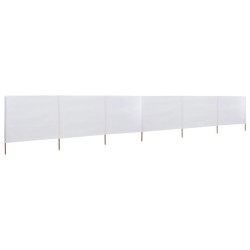 vidaXL Paravientos de playa de 6 paneles de tela 800x80 cm blanco