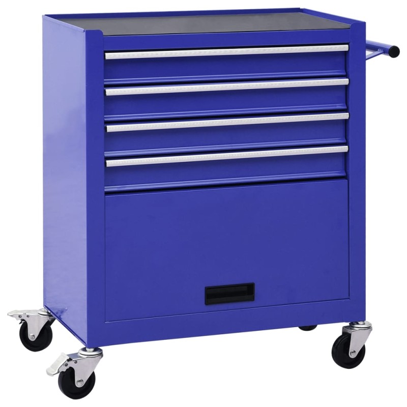 vidaXL Carro para herramientas con 4 cajones acero azul