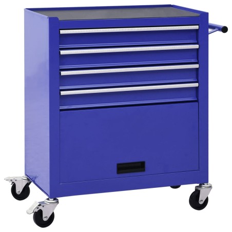 vidaXL Carro para herramientas con 4 cajones acero azul