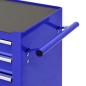 vidaXL Carro para herramientas con 4 cajones acero azul