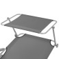vidaXL Tumbona de jardín con toldo acero gris vidaXL Tumbona de jardín con toldo acero gris