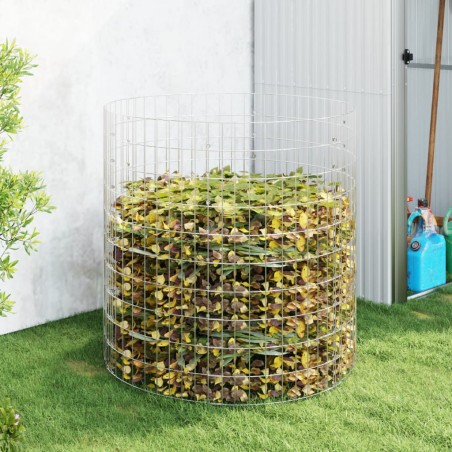 vidaXL Compostador de jardín acero galvanizado Ø100x100 cm