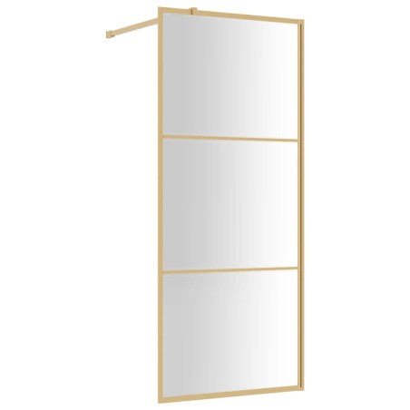 vidaXL Mampara puerta de ducha vidrio transparente ESG dorado 90x195cm