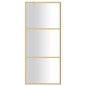 vidaXL Mampara puerta de ducha vidrio transparente ESG dorado 90x195cm vidaXL Mampara puerta de ducha vidrio transparente ESG dorado 90x195cm