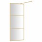 vidaXL Mampara puerta de ducha vidrio transparente ESG dorado 90x195cm vidaXL Mampara puerta de ducha vidrio transparente ESG dorado 90x195cm