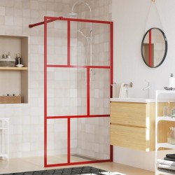 vidaXL Mampara puerta de ducha vidrio transparente ESG rojo 100x195 cm