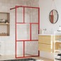 vidaXL Mampara puerta de ducha vidrio transparente ESG rojo 100x195 cm