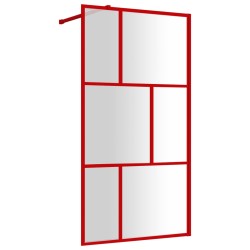 vidaXL Mampara puerta de ducha vidrio transparente ESG rojo 100x195 cm