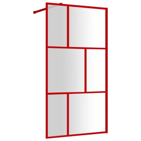 vidaXL Mampara puerta de ducha vidrio transparente ESG rojo 100x195 cm