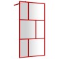 vidaXL Mampara puerta de ducha vidrio transparente ESG rojo 100x195 cm
