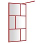 vidaXL Mampara puerta de ducha vidrio transparente ESG rojo 100x195 cm