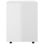 vidaXL Armario ruedas madera contrachapada blanco brillante 60x53x72cm