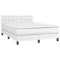vidaXL Cama box spring colchón y LED cuero sintético blanco 140x200 cm vidaXL Cama box spring colchón y LED cuero sintético blanco 140x200 cm