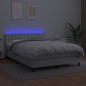 vidaXL Cama box spring colchón y LED cuero sintético blanco 140x200 cm vidaXL Cama box spring colchón y LED cuero sintético blanco 140x200 cm
