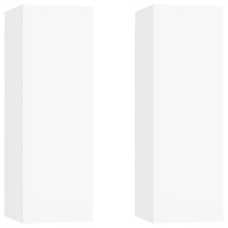 vidaXL Muebles para TV 2 uds madera contrachapada blanco 30,5x30x90 cm