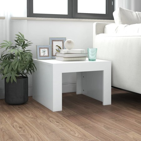 vidaXL Mesa de centro madera contrachapada blanco 50x50x35 cm