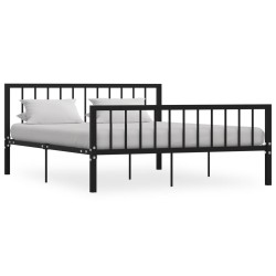 vidaXL Estructura de cama de metal negro 160x200 cm
