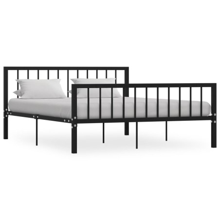 vidaXL Estructura de cama de metal negro 160x200 cm