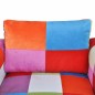 vidaXL Sillón con diseño de cubo de retales de tejido con patas cromadas vidaXL Sillón con diseño de cubo de retales de tejido con patas cromadas