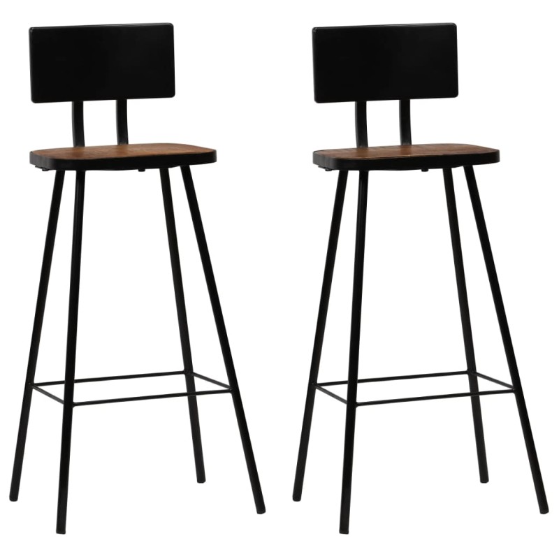 vidaXL Taburetes de cocina 2 unidades madera maciza reciclada vidaXL Taburetes de cocina 2 unidades madera maciza reciclada