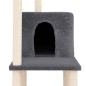 vidaXL Rascador para gatos con postes de sisal gris oscuro 144,5 cm vidaXL Rascador para gatos con postes de sisal gris oscuro 144,5 cm
