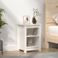 vidaXL Mesita de noche madera maciza de pino blanco 40x35x55 cm vidaXL Mesita de noche madera maciza de pino blanco 40x35x55 cm