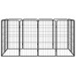 vidaXL Jaula perros 12 paneles acero recubierto polvo negro 50x100 cm vidaXL Jaula perros 12 paneles acero recubierto polvo negro 50x100 cm
