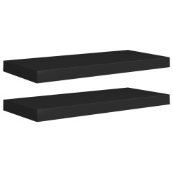 vidaXL Estantes flotantes de pared 2 uds MDF negro 60x23,5x3,8 cm
