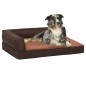 vidaXL Colchón de cama de perro ergonómico aspecto lino marrón 60x42cm vidaXL Colchón de cama de perro ergonómico aspecto lino marrón 60x42cm