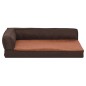 vidaXL Colchón de cama de perro ergonómico aspecto lino marrón 60x42cm vidaXL Colchón de cama de perro ergonómico aspecto lino marrón 60x42cm
