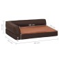 vidaXL Colchón de cama de perro ergonómico aspecto lino marrón 60x42cm vidaXL Colchón de cama de perro ergonómico aspecto lino marrón 60x42cm